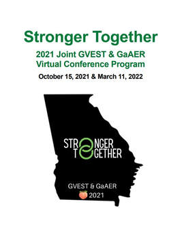 Cover of GVEST GaAER 2021 Stronger Together Conference Program